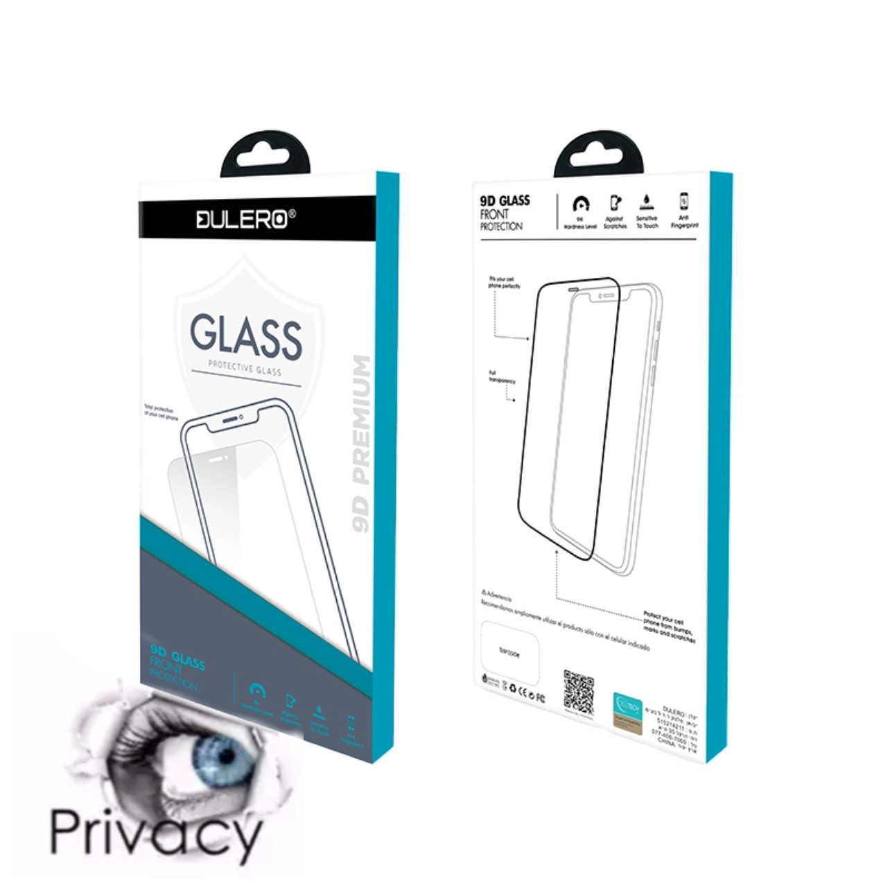 מגן מסך זכוכית 9D דולרו שומר פרטיות IPHONE X / XS / IPHONE 11 PRO / 5.8 (anti spy)