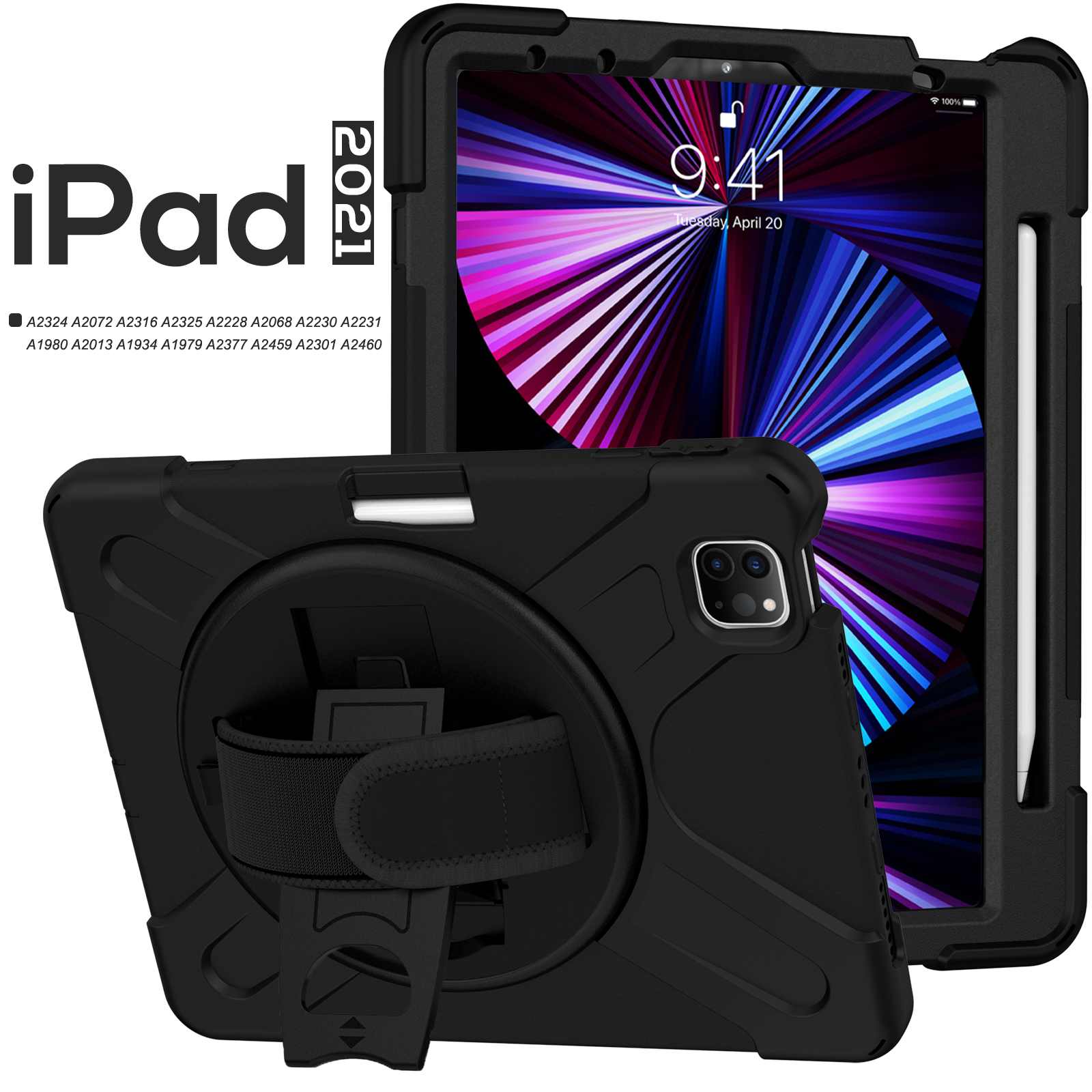 קומבו אייפד שחור AIR 11 2025 M3 -AIR7 / AIR 11 M2 2024-AIR 6 / Air 5 2022 / AIR 4 10.9 2020 / PRO 11 2018-2022
