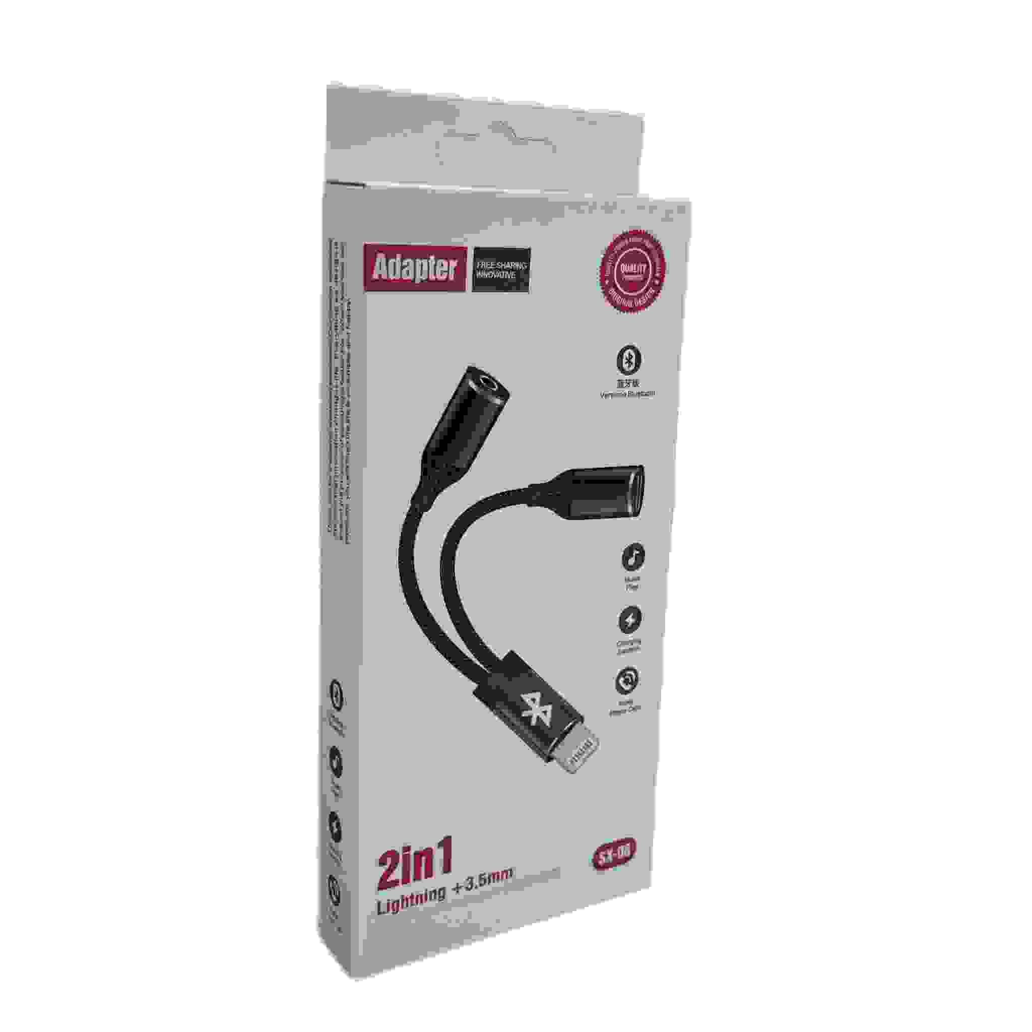 מפצל 2ב1 אייפון +אוקס