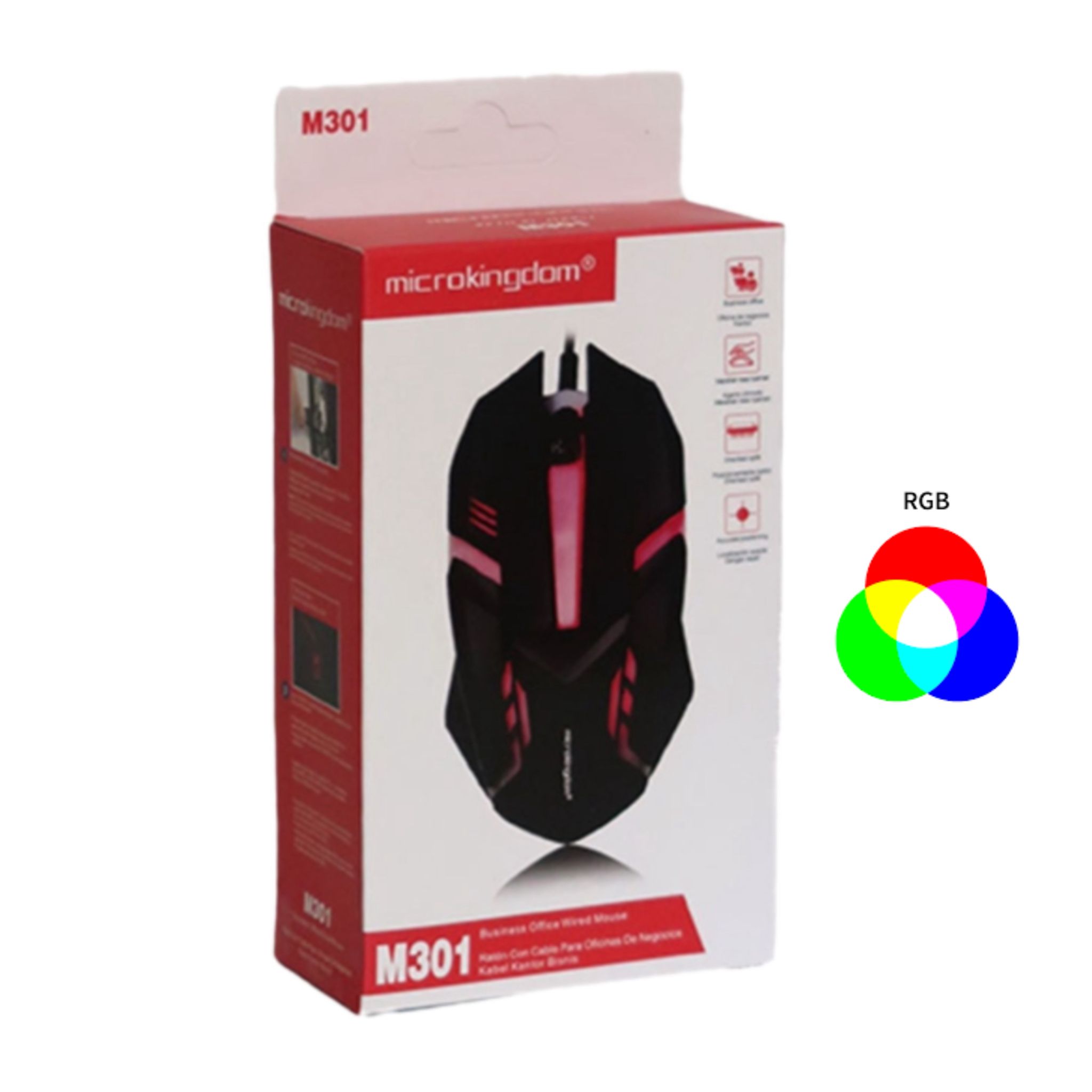   עכבר usb m301 כולל תאורת RGB