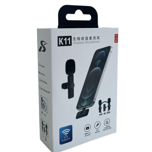 סט מיקרופון דש אלחוטי K11 ל IPHONE  כולל 2 מיקרופונים